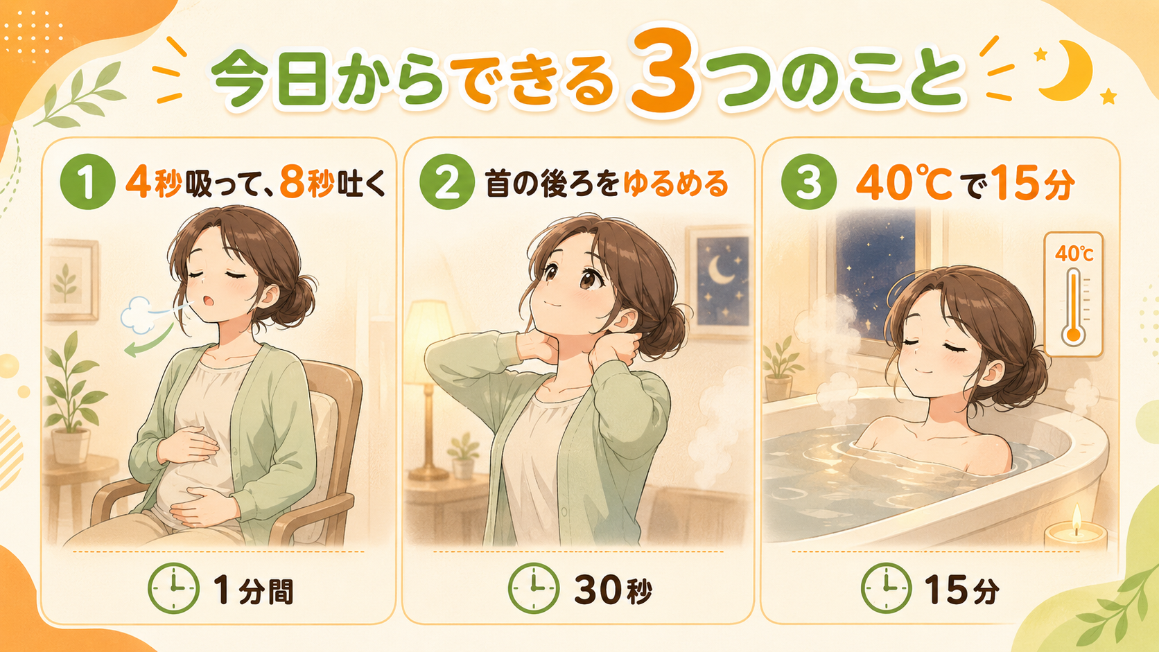 自律神経を整える自宅セルフケア3つ|中村整骨院
